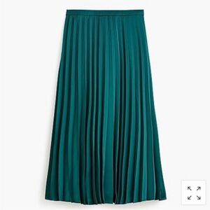 Like New! J. Crew Emerald A-Line Pleated Skirt